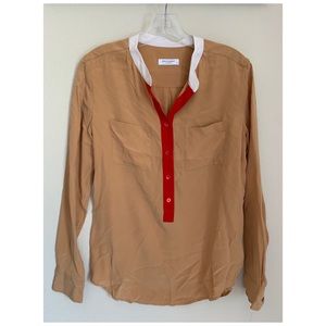 NEW Equipment Femme Tricolor Long Sleeve Shirt Sm